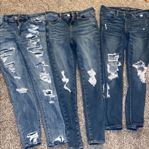 3 pairs of AEO skinny jeans